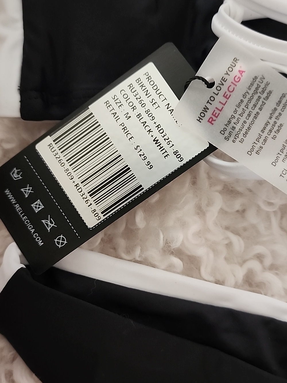 Black & White Strapless Colorblock Bikini - Size Medium. nwt - Picture 3 of 5